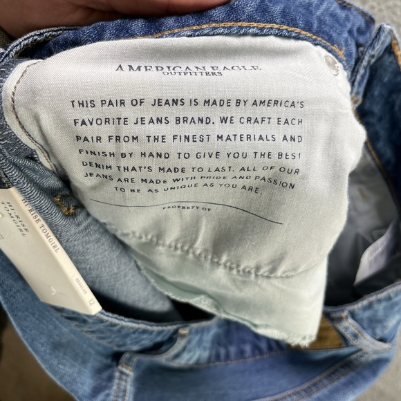 American Eagle Jeans Womens 12 Blue High Rise Tomgirl Distressed - Picture 7 of 15